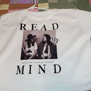 Women's White Graphic Top Size Small